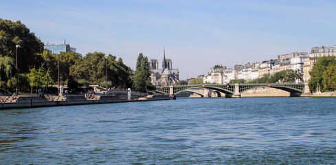 A boat ride on the river Seine and enjoying the beauty of Paris - France 