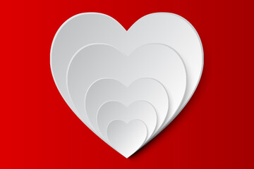 valentines day abstract background with paper cut hearts.vector