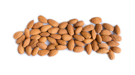 Almonds isolated on white background