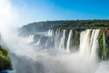 Fototapeta premium View of Iguazu Falls from argentinian side, one of the Seven Natural Wonders of the World - Puerto Iguazu, Argentina