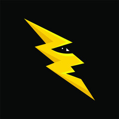 Lightning Character, , Design element for logo, poster, card, banner, emblem, t shirt. Vector illustration