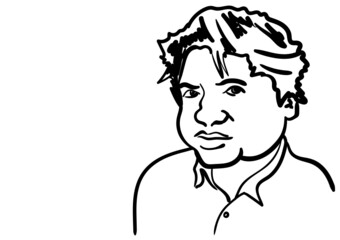 a portrait of a young man on white