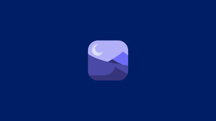 icon,blue, night , moon, mounts