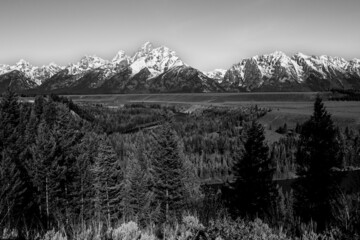 Snake River Overlook in Grand Tetons National Park, Wyoming, USA, B&W