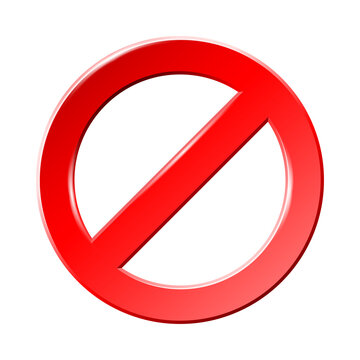 Red Ban sign or Stop sign and badge prohibition or forbidden