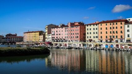 Naklejka na ściany i meble Livorno, port city in Italy and departure point to nearby islands: Sardinia and Corsica