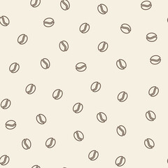 Coffee concept seamless pattern on brown background. Lined coffee grains. sketches of coffee. Pattern for textiles, wrapping paper, covers