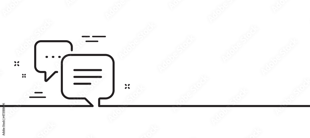 Poster dots message line icon. chat comment sign. speech bubble symbol. minimal line illustration backgroun