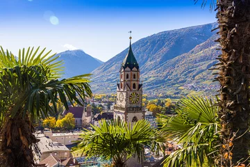 Meran Blick mit Palmen auf St. Nikolaus von oben © LHJ PHOTO