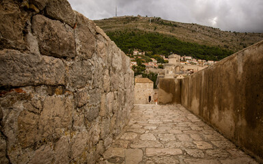 walkway in the medieval town of Dubrovnik  