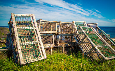 lobster traps on the coast of pei