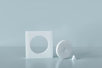 Abstract geometric background, blue composition - 3d render