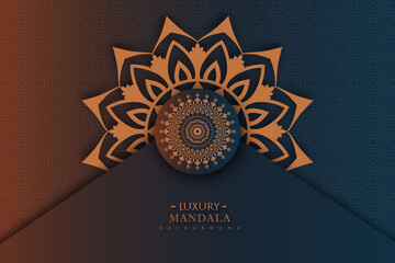 luxury Indian mandala design ornamental beautiful background in historical traditional Muslim and Indian style vector Template.