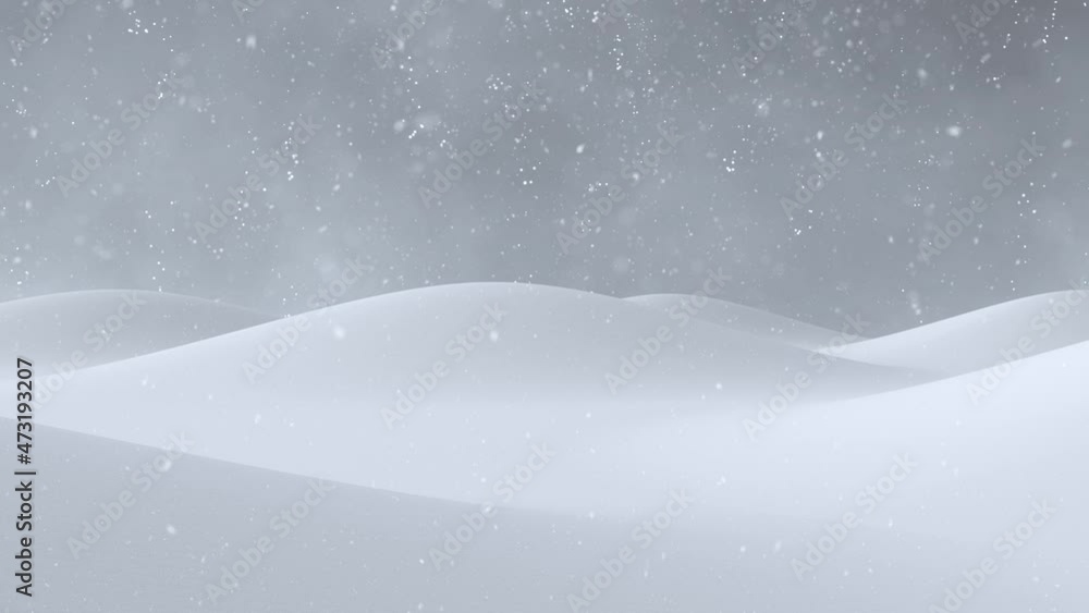 Poster winter frozen snowy snow bumps landscape with copy space background and falling snowflakes seamless 