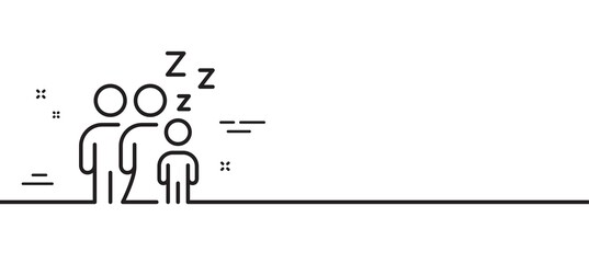 Sleep line icon. Family night sign. Sleeping people symbol. Minimal line illustration background. Sleep line icon pattern banner. White web template concept. Vector