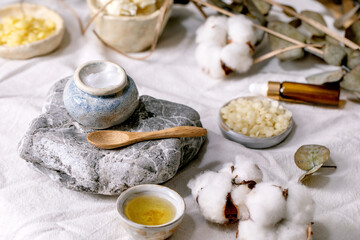 Ingredients for makes home made natural cosmetic - 473193483