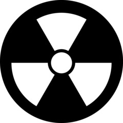 Symbol of radioactive contamination with highlights on a black background