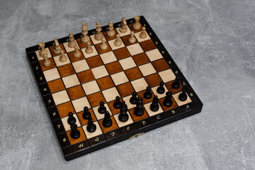 chess board with pieces
