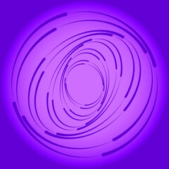 Violet abstract curvy lines in spiral form. Trendy design element for frame, round technology logo, sign, symbol, web, prints, posters, template, pattern and abstract background