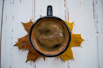 coffee cup and coffee beans