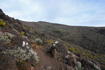 Redescente du Piton des Neiges, volcan sur l'île de la Réunion, jusqu'au gîte de la Caverne Dufour
