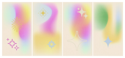 Naklejka premium Background for stories with soft noise gradient and stars