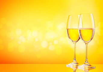 Two champagne glasses