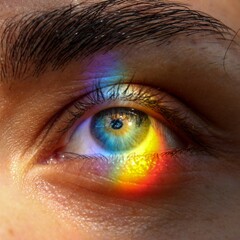 Close up rainbow eye