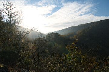 Sunrise over the mountains of the small Saar loop