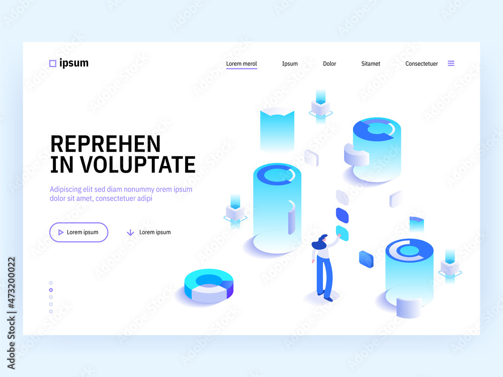 Poster predictive analytics conceptual template with analysts comparing graphs business data analysis team 