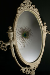 close up vintage mirror