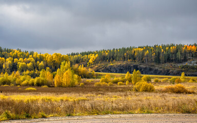 Autumn landscape in the Republic of Karelia.