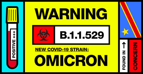Democratic Republic of the Congo. Covid-19 New Strain Called Omicron. Found in Botswana and South Africa. Warning Sign with Positive Blood Test. Concern. B.1.1.529.