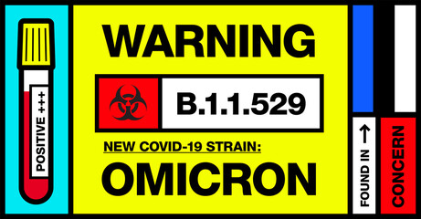 Estonia. Covid-19 New Strain Called Omicron. Found in Botswana and South Africa. Warning Sign with Positive Blood Test. Concern. B.1.1.529.
