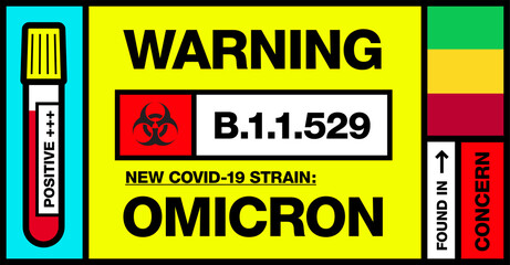 Guinea. Covid-19 New Strain Called Omicron. Found in Botswana and South Africa. Warning Sign with Positive Blood Test. Concern. B.1.1.529.