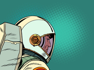 Sad thoughtful man astronaut in a spacesuit. Loneliness and separation © studiostoks
