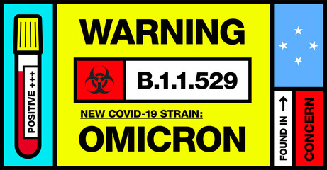 Micronesia. Covid-19 New Strain Called Omicron. Found in Botswana and South Africa. Warning Sign with Positive Blood Test. Concern. B.1.1.529.
