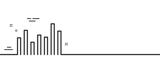 Column chart line icon. Financial graph sign. Stock exchange symbol. Business investment. Minimal line illustration background. Bar diagram line icon pattern banner. White web template concept. Vector