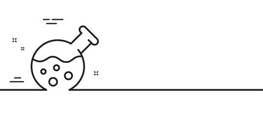 Chemistry lab line icon. Laboratory flask sign. Analysis symbol. Minimal line illustration background. Chemistry lab line icon pattern banner. White web template concept. Vector
