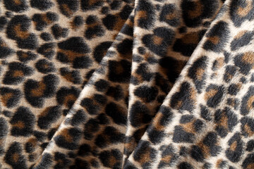 leopard-print coat folded in straight folds