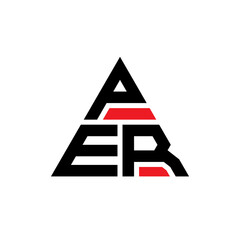 PER triangle letter logo design with triangle shape. PER triangle logo design monogram. PER triangle vector logo template with red color. PER triangular logo Simple, Elegant, and Luxurious Logo...