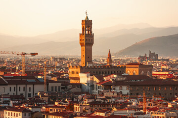 Torre di Arnolfo (Arnolfo tower) in Firenze, Tuscany, Italy.