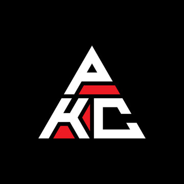PKC triangle letter logo design with triangle shape. PKC triangle logo design monogram. PKC triangle vector logo template with red color. PKC triangular logo Simple, Elegant, and Luxurious Logo...