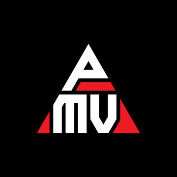 PMV triangle letter logo design with triangle shape. PMV triangle logo design monogram. PMV triangle vector logo template with red color. PMV triangular logo Simple, Elegant, and Luxurious Logo...