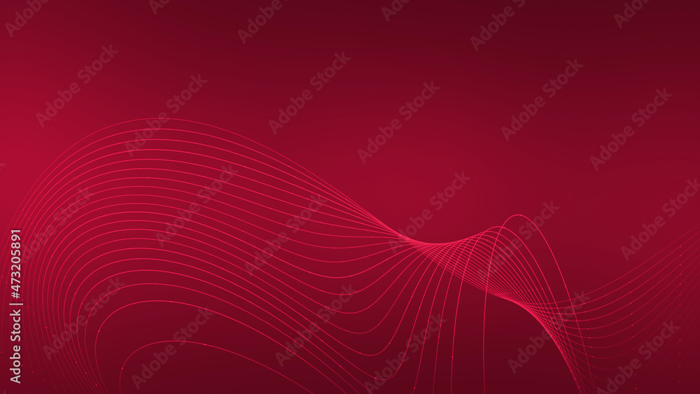 Poster game of lines and dots on an abstract red background. valentine's day concept.