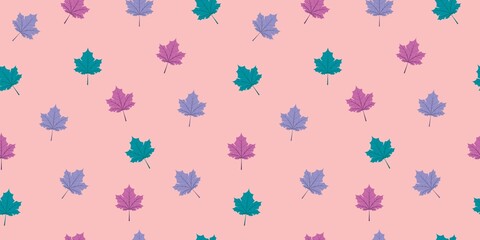 Fototapeta na wymiar Autumn pattern. Maple leaves. Seamless pattern with leaves. Vector pattern. For textile, paper, packaging, wrapping paper.