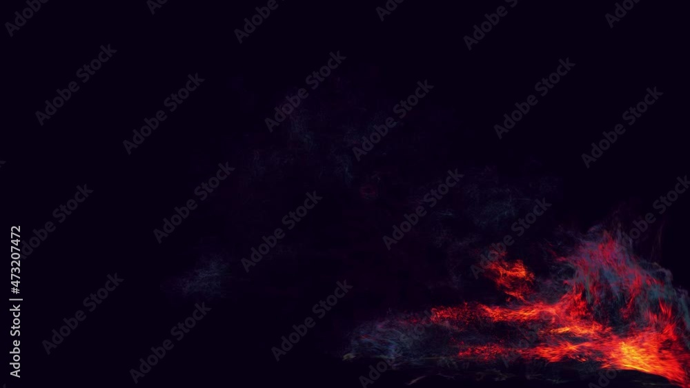 Aufkleber ink effect. emitter ball of colored particles sweeps around camera leaving swirl of glow particles. 