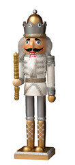 Naklejka premium Vintage nutcracker figure isolated on white stock image