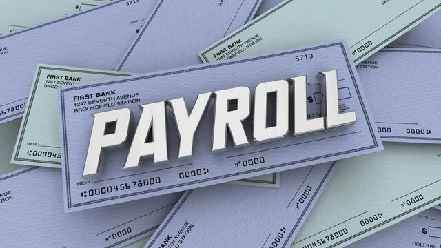 Payroll Money Earnings Paychecks Employee Worker Job Compensation 3d Animation