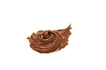 Chocolate smear isolated on white background.